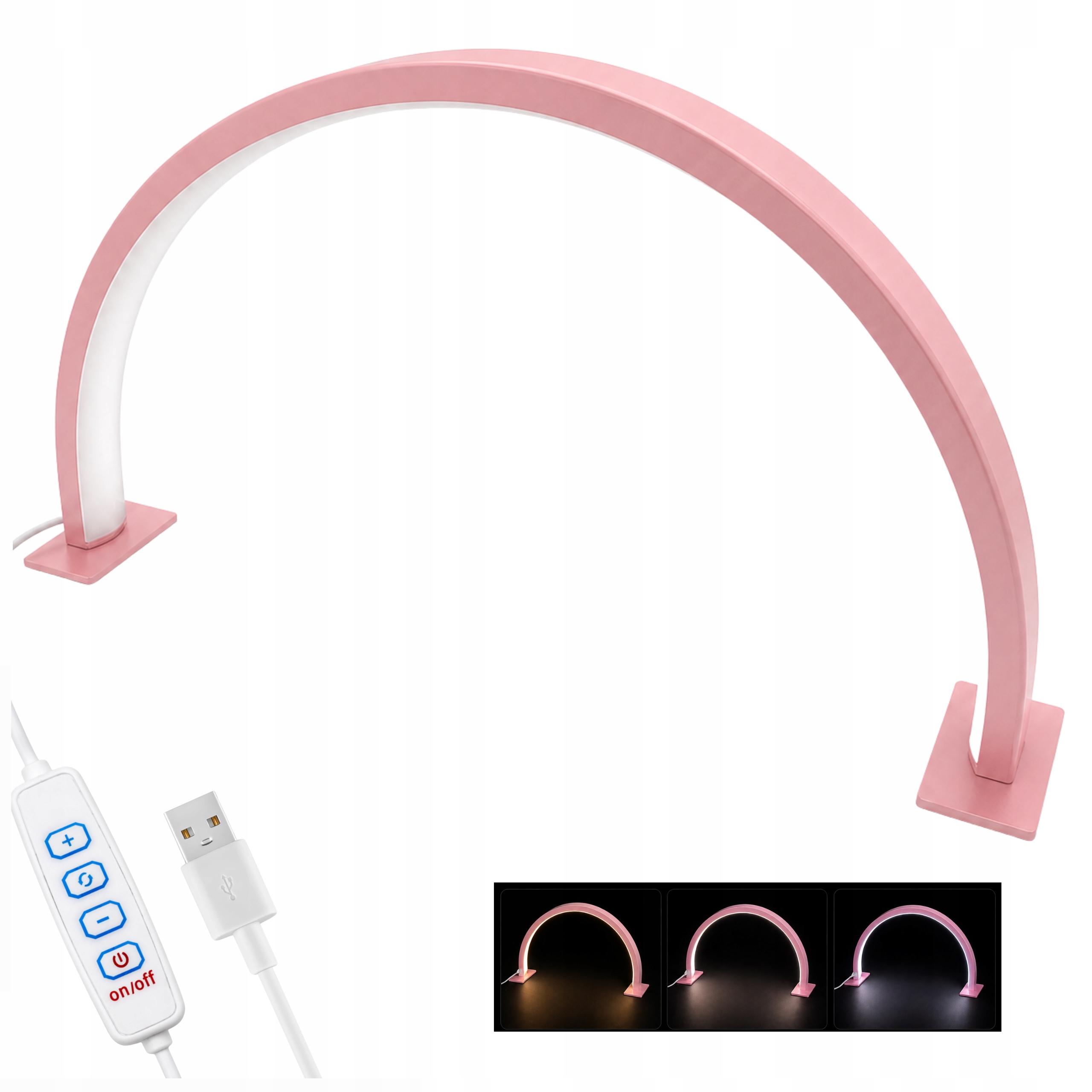 Bezstěnová Kosmetická Lampa Moon Led Luk 20W s dálkovým ovládáním 40cm Stolní