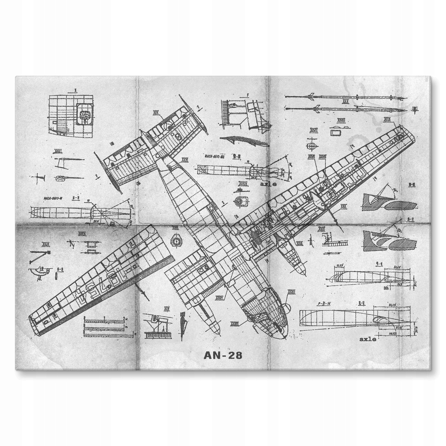 Kovový plakát Letadlo AN-28 Projekt Dárek 22 x 31 cm