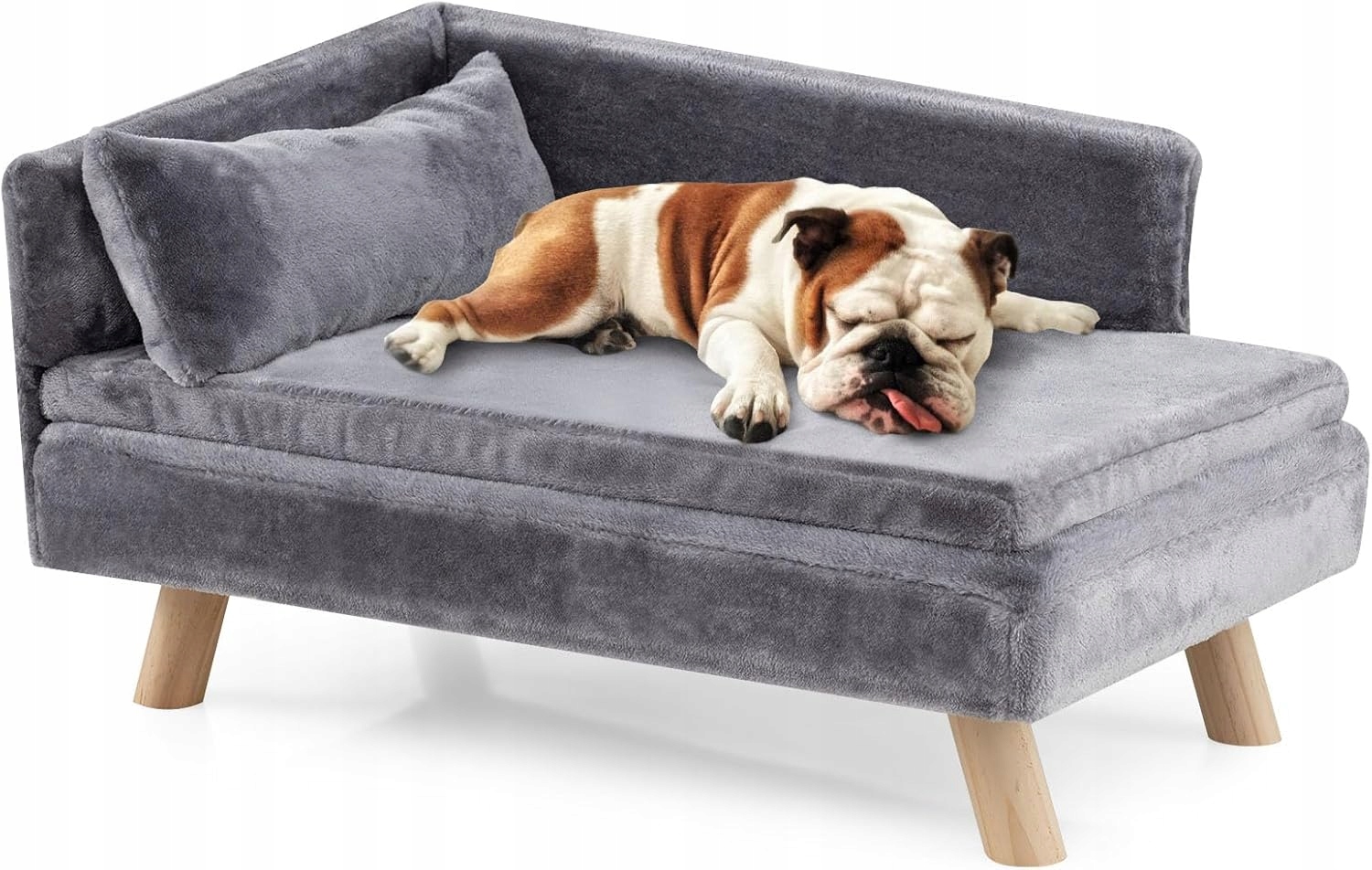 Luksusowa Sofa Dla Psa I Kota Szara Z Oparciem I 2 Poduszkami Do 50 Kg