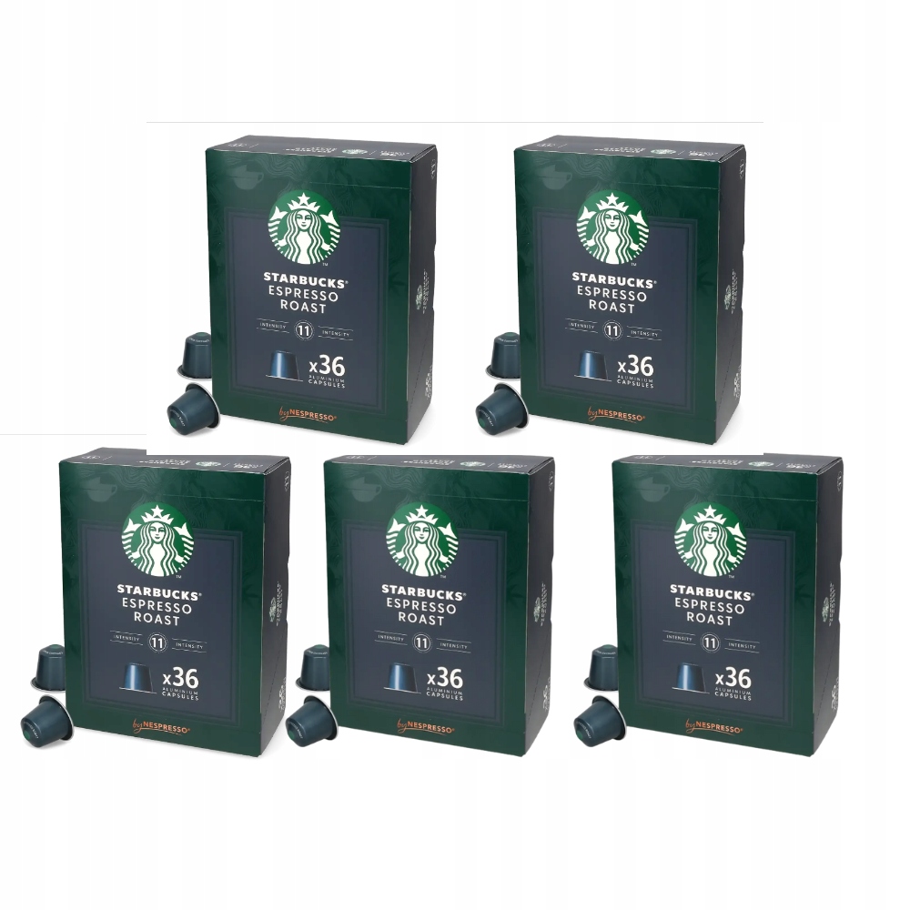 Levně Kapsle Starbucks Espresso by Nespresso Sada 5 х 36 ks Hliníkové
