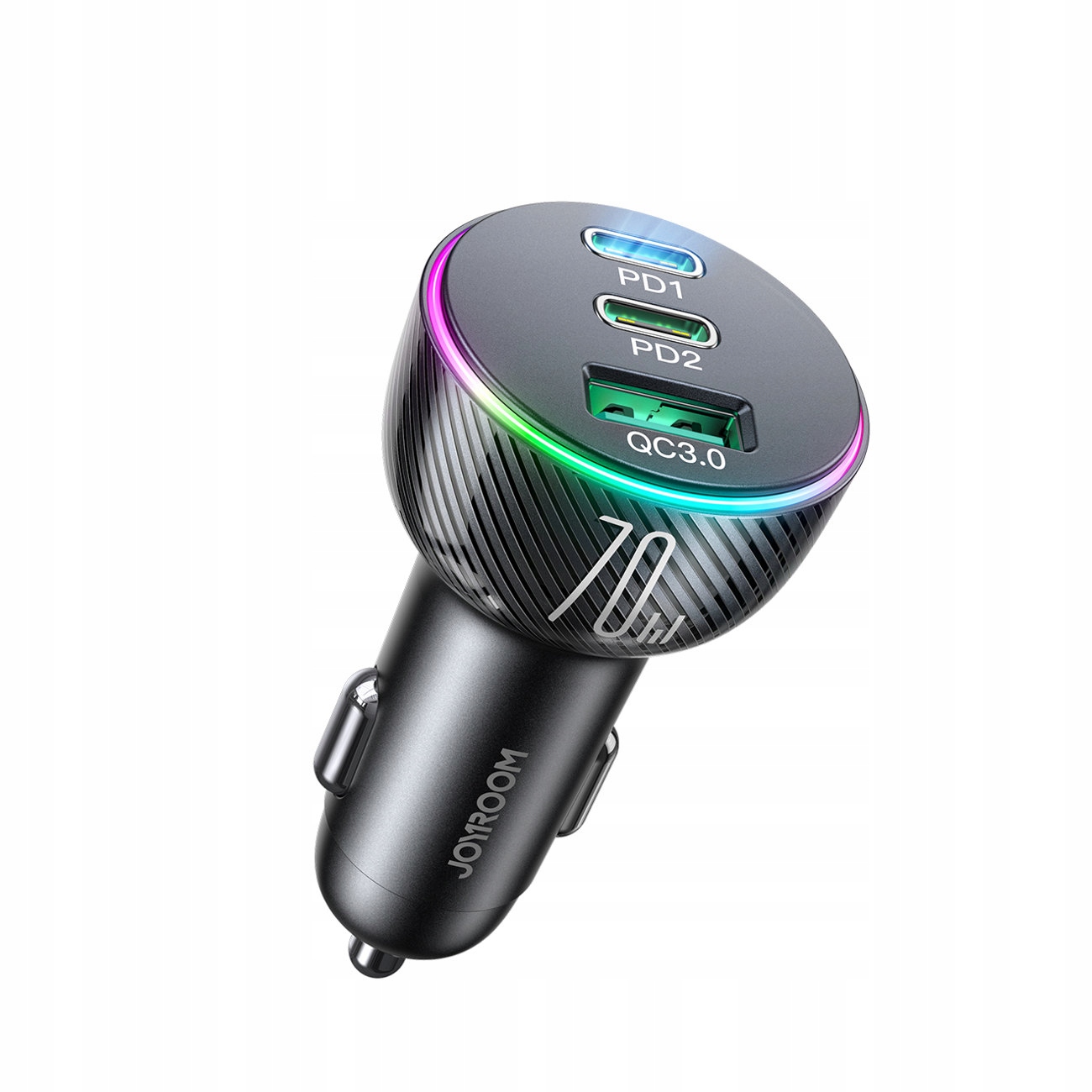 JR-CL26 autonabíječka 2x Usb-c Usb 70W, černá
