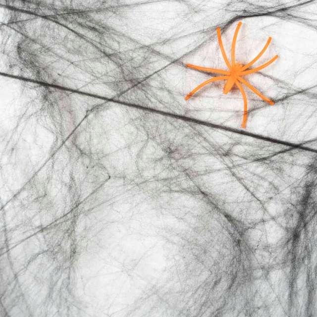 CZARNA PAJĘCZYNA pająk OZDOBA halloween