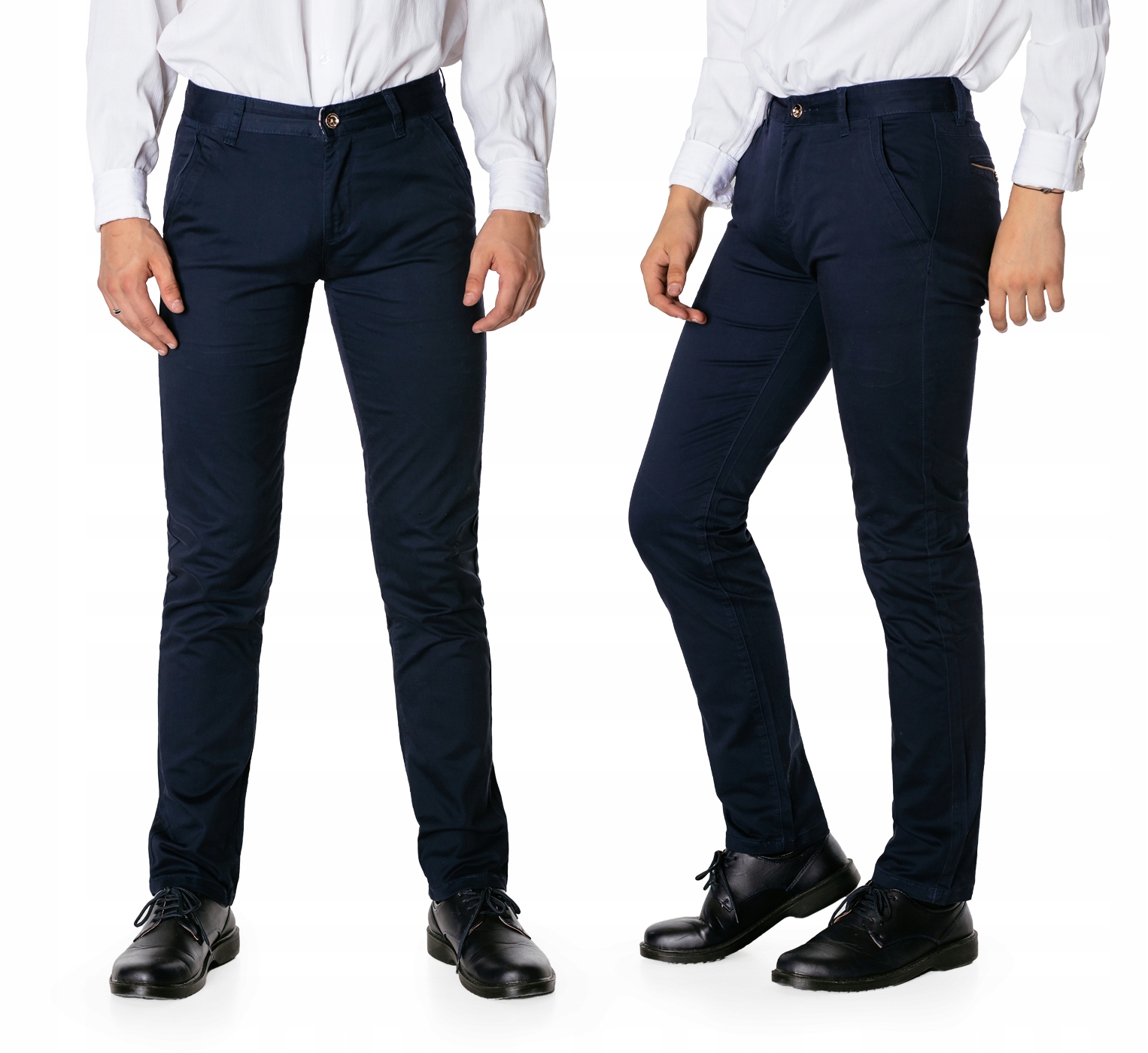 Wizytowe Spodnie Męskie Bawełniane typu Chinosy Vip VD065 W34