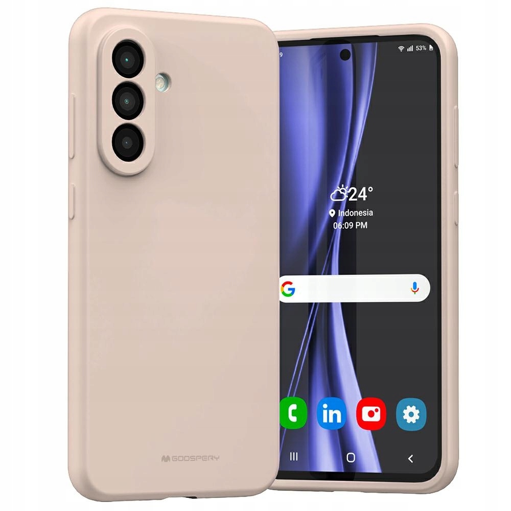 Etui Mercury Silicone do Samsung A36 różowo-piaskowy