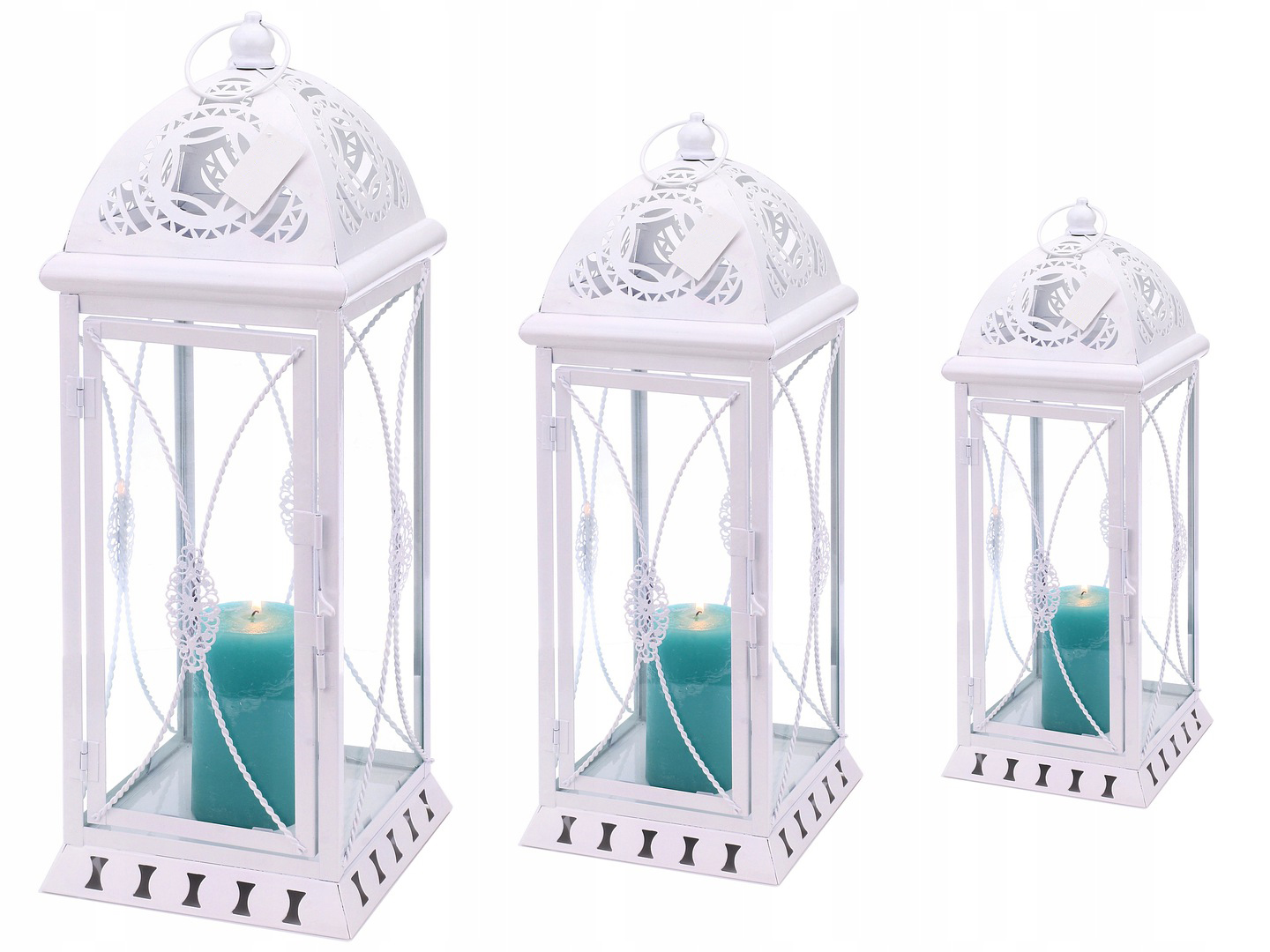 

Latarnie Białe Lampion Star komplet 28 40 56 cm XL