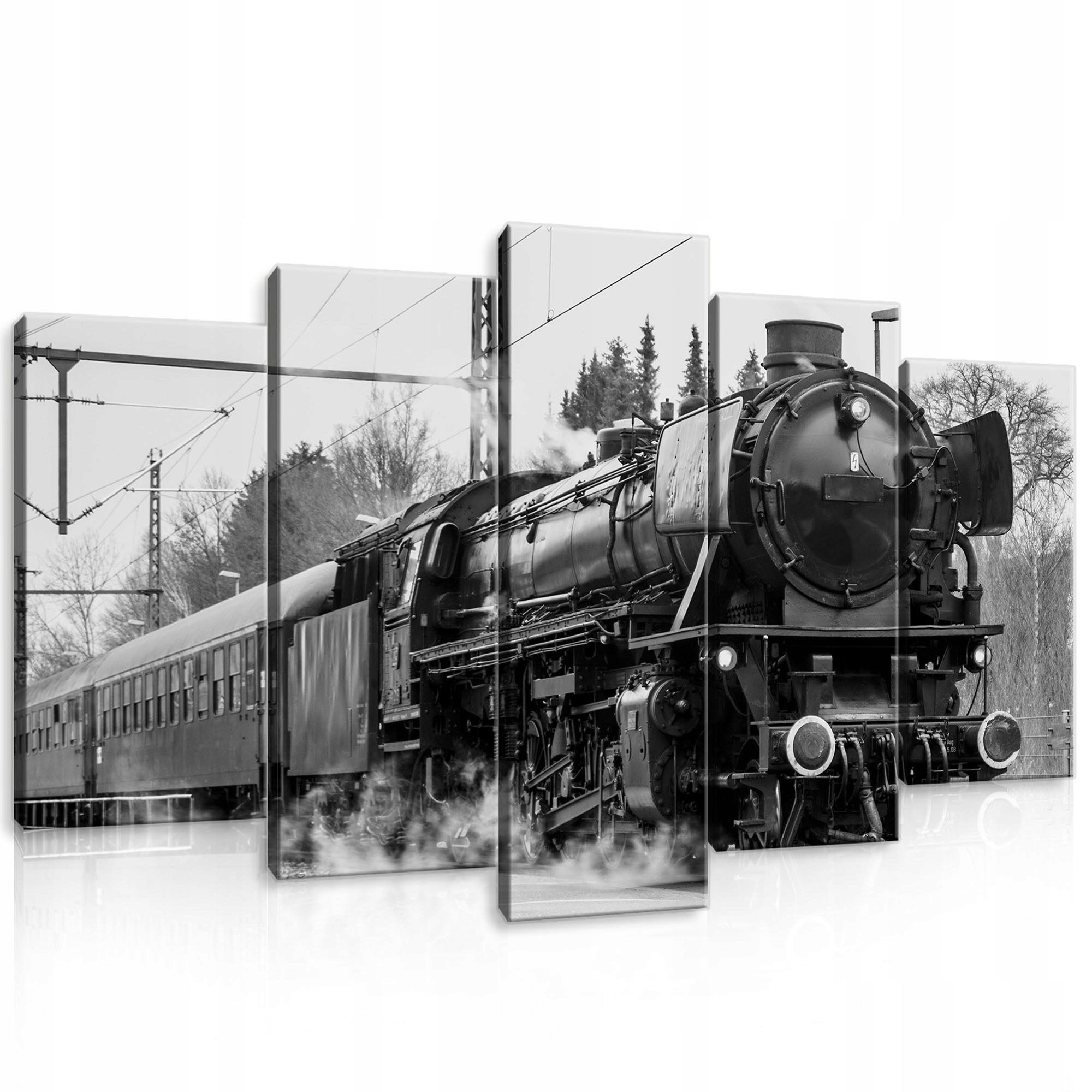 Obraz 100x60 Parovoz vlak černobílý vintage retro lokomotiva