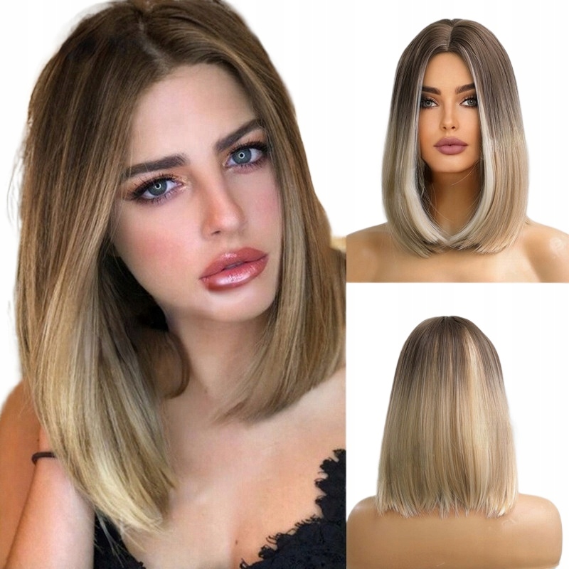 Dámská paruka Blond Paruky Bob Přírodní vlasy