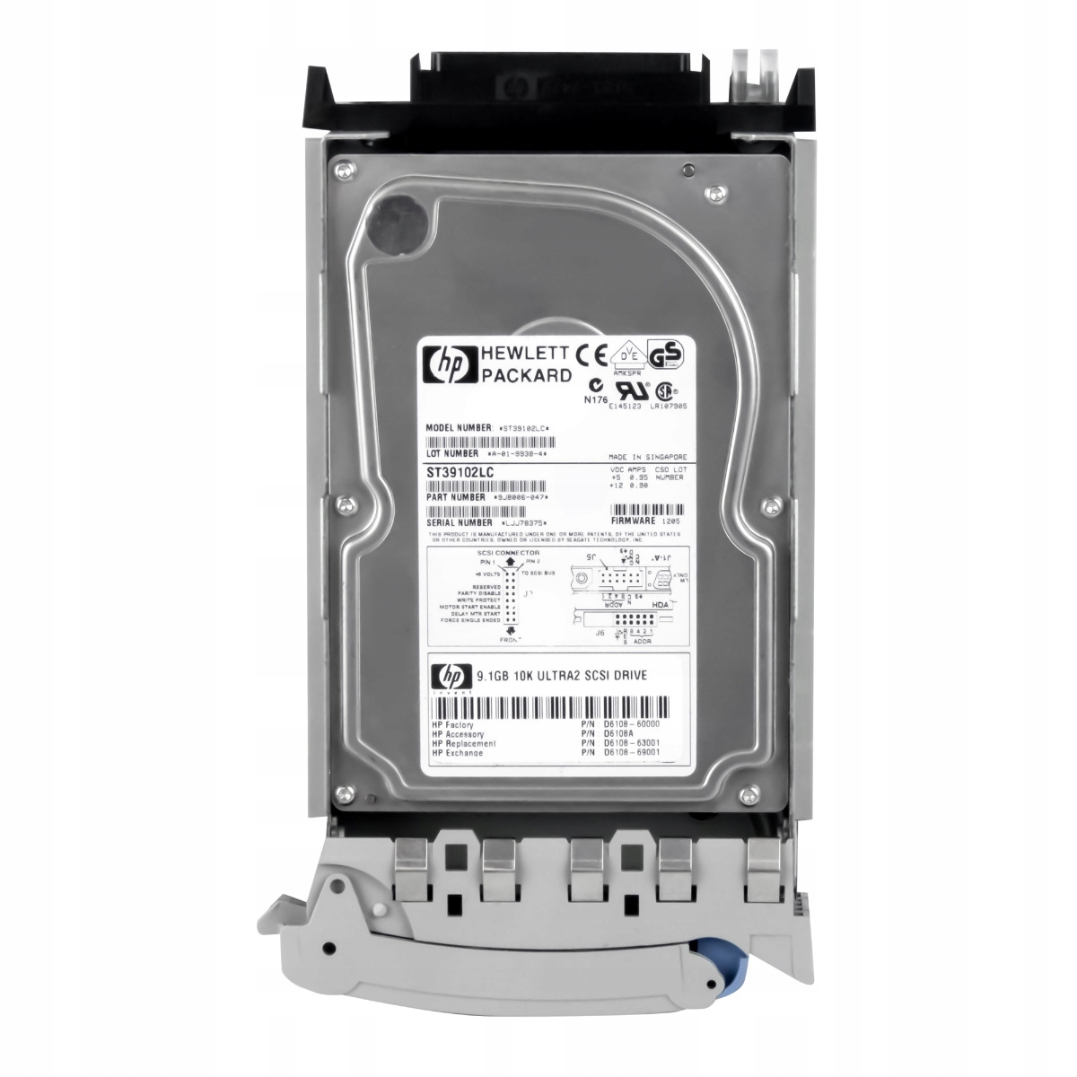 Hp D6108-60000 D6108A 9.1GB 10K Scsi U80 3.5'' ST39102LC