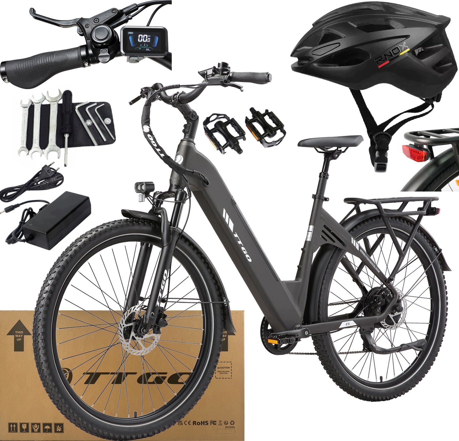 Ttgo C5 Elektrické kolo 250W 70NM 25KM/H 48V 13.5AH 110KM 27.5" Dárek