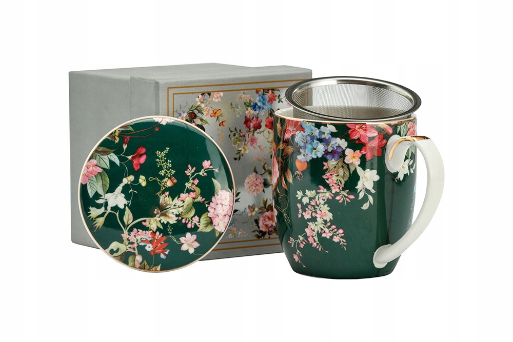 ENGLISH COLL. KUBEK +SITKO - ZAPARZACZ 380 ML RÓŻE