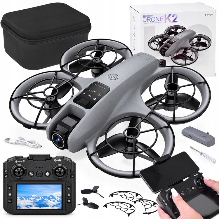 Dron z kamerą zdalnie sterowany Quadrocopter pilot z ekranem LCD RC0775