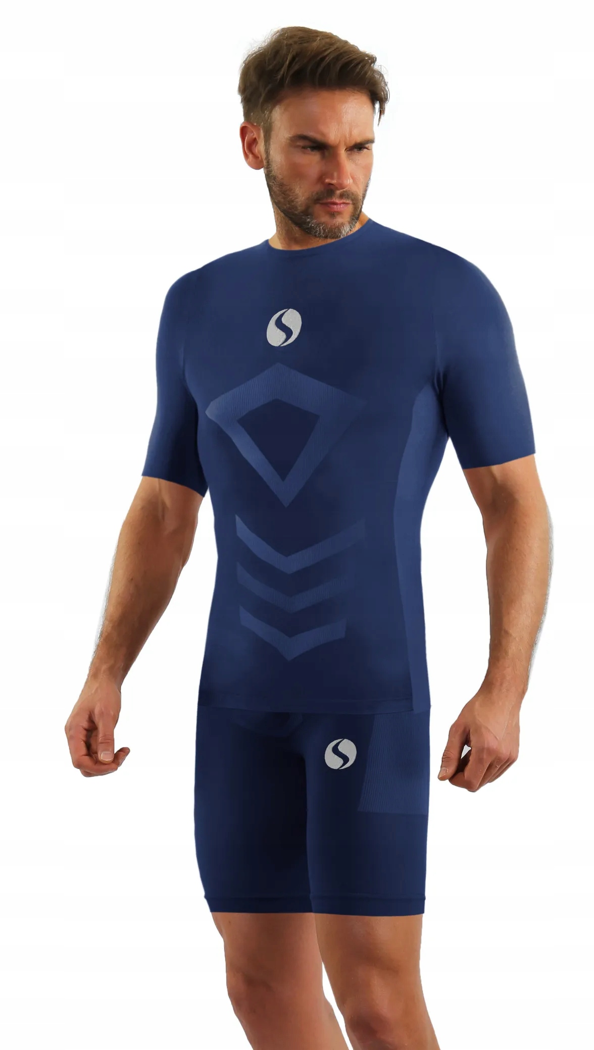 Sesto Senso Pánský krátko-krátký komplet Thermo CL39, CL41 Tmavě modrá L/XL