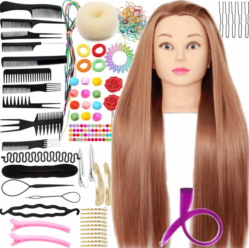 Główka fryzjerska głowa treningowa do czesania nauki fryzjer lalka warkoczy