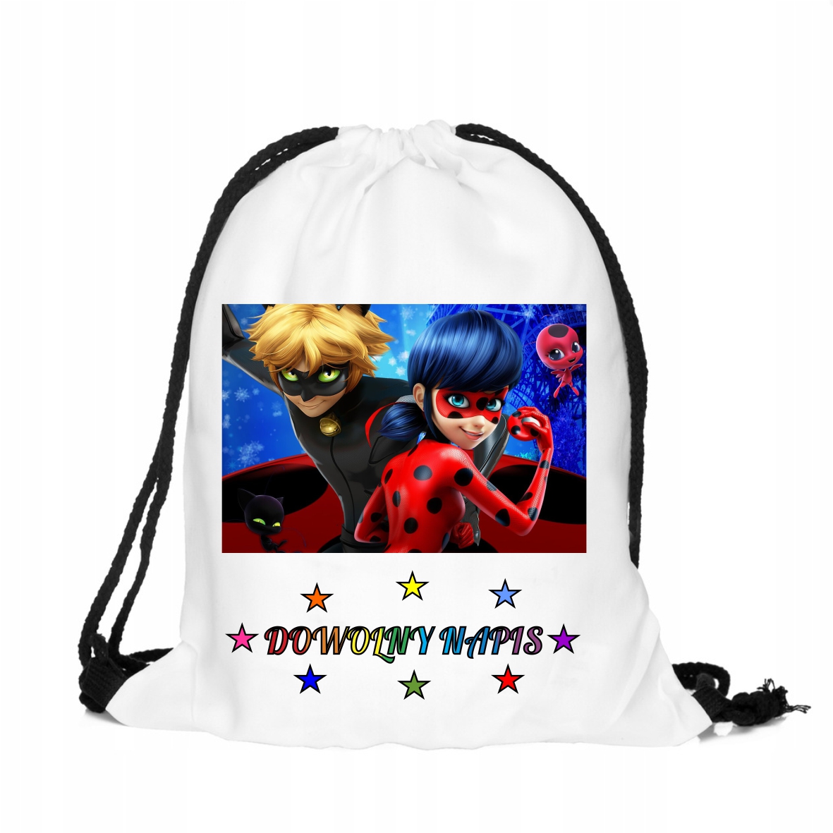 WOREK Biedronka i Czarny Kot do szkoły + IMIĘ