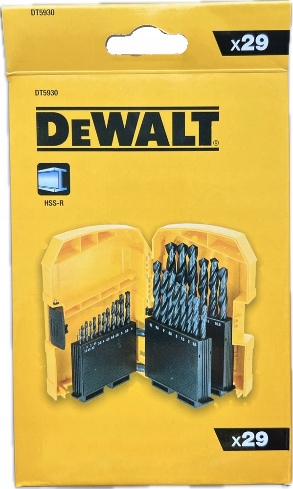 sada 29ks vrtáků do kovu, Hss-r, rozměry 1-13 mm, Dewalt [DT5930-QZ]