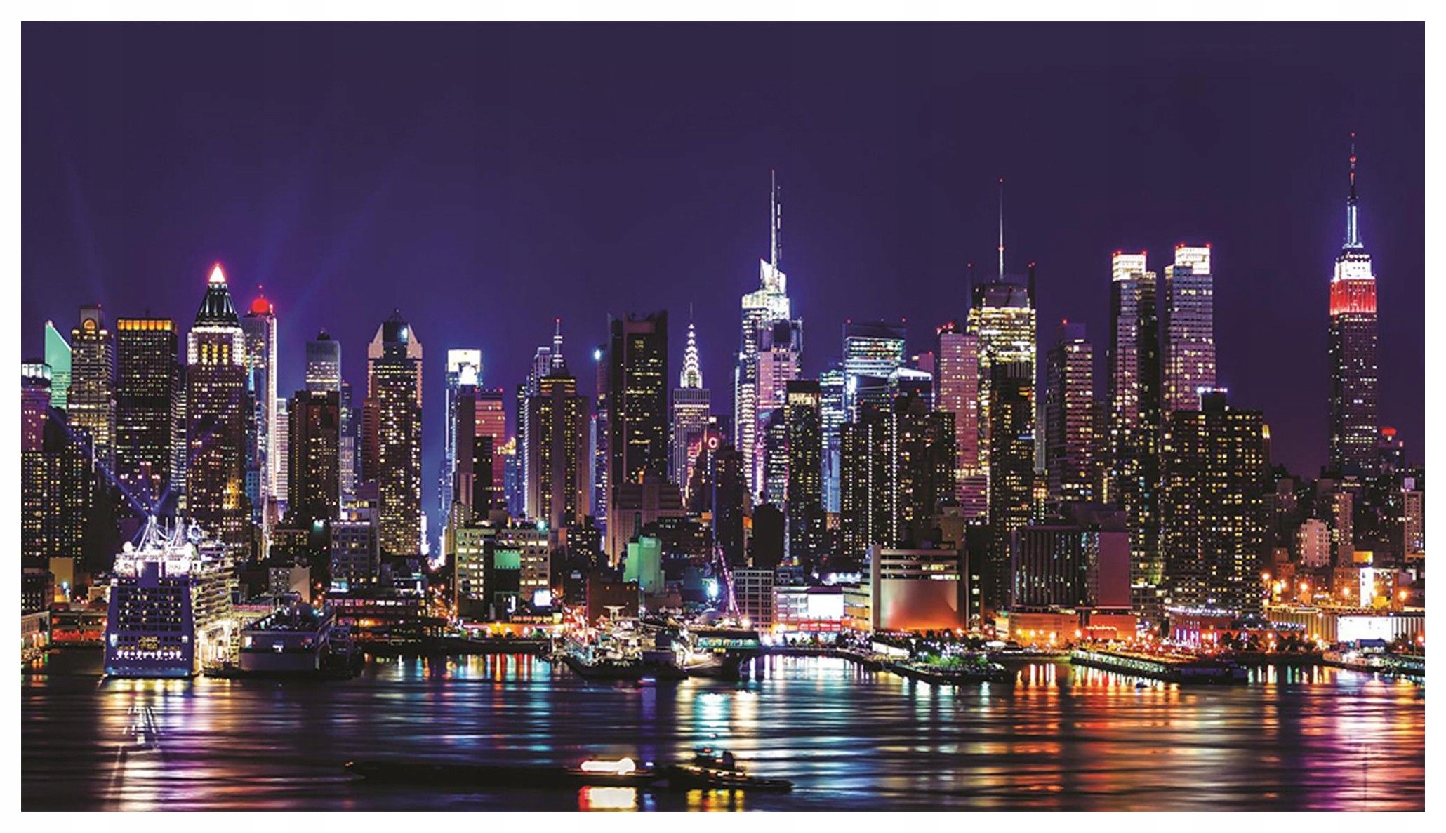 Vliesová fototapeta Nočné mesto panoráma odraz vo vode 350x250 lepidlo