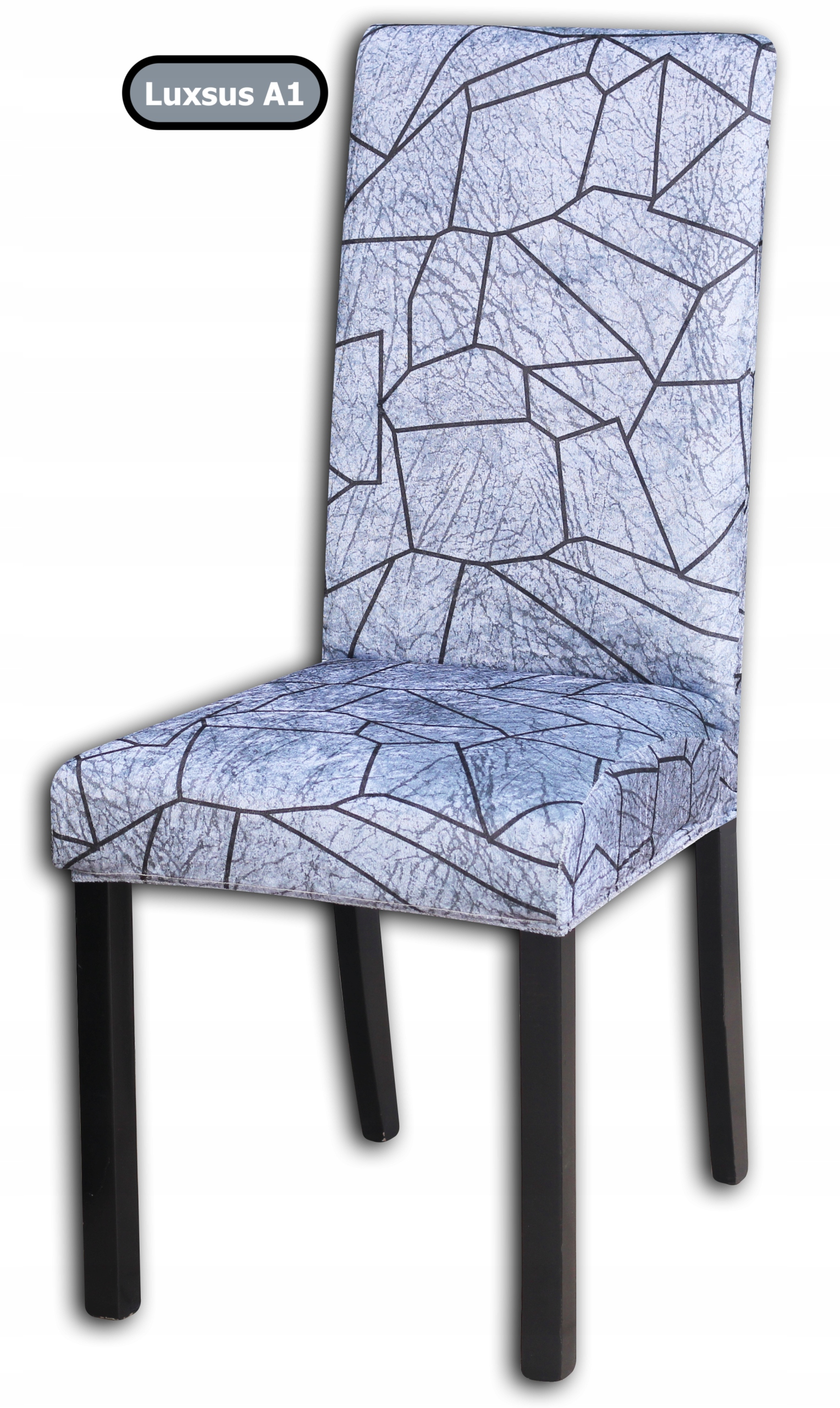 POKROWIEC NA KRZESŁO SZARY WZORY ELASTYCZNY WELUR Marka inna