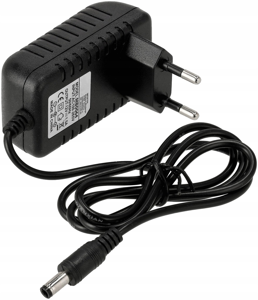 ZASILACZ WTYCZKOWY DVE 12V 1.5A 18W DO TAŚM LED ROUTERA KAMER CCTV Stan opakowania oryginalne