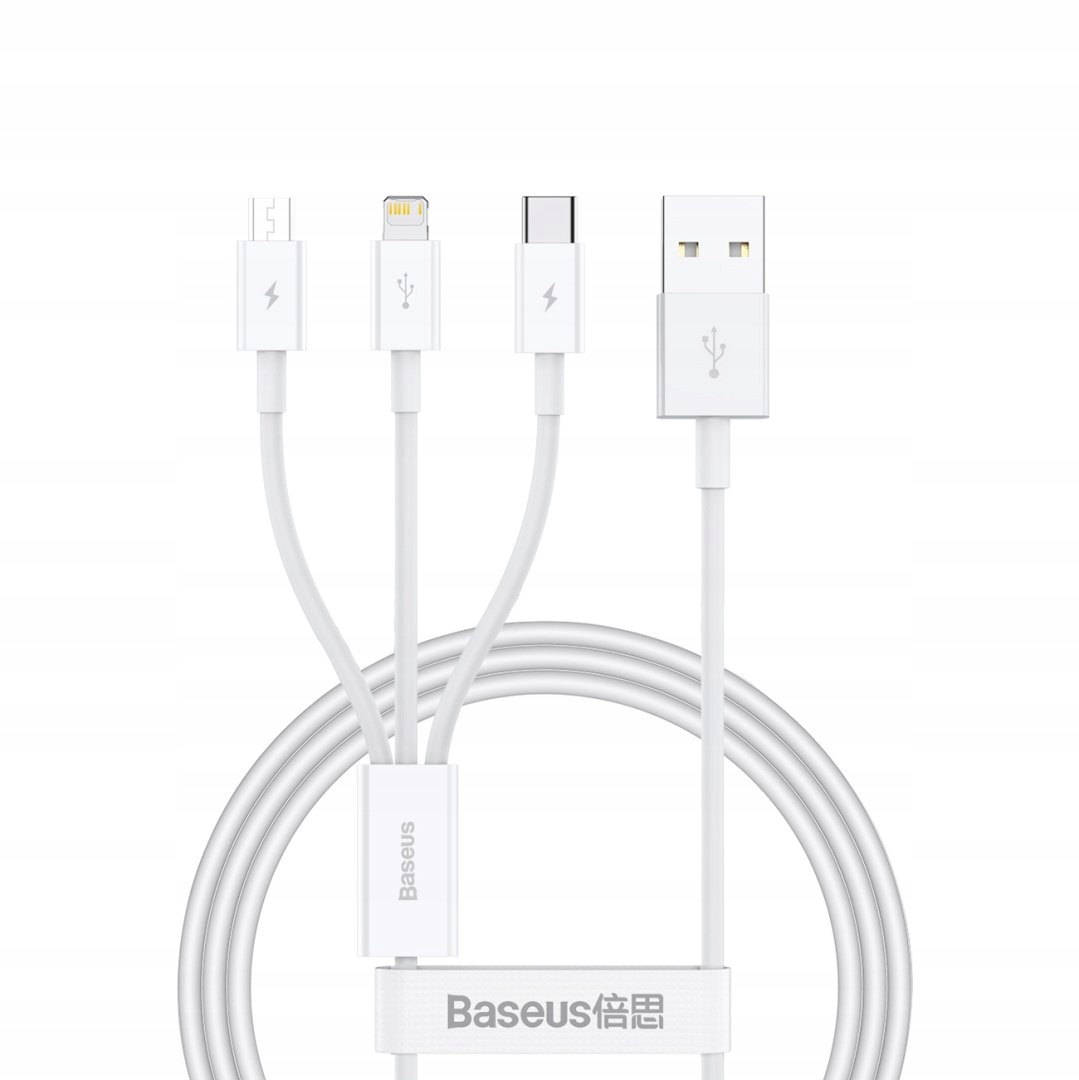 3w1 Kabel przewód Superior Series Usb-a Usb-c iPhone Lightning micro