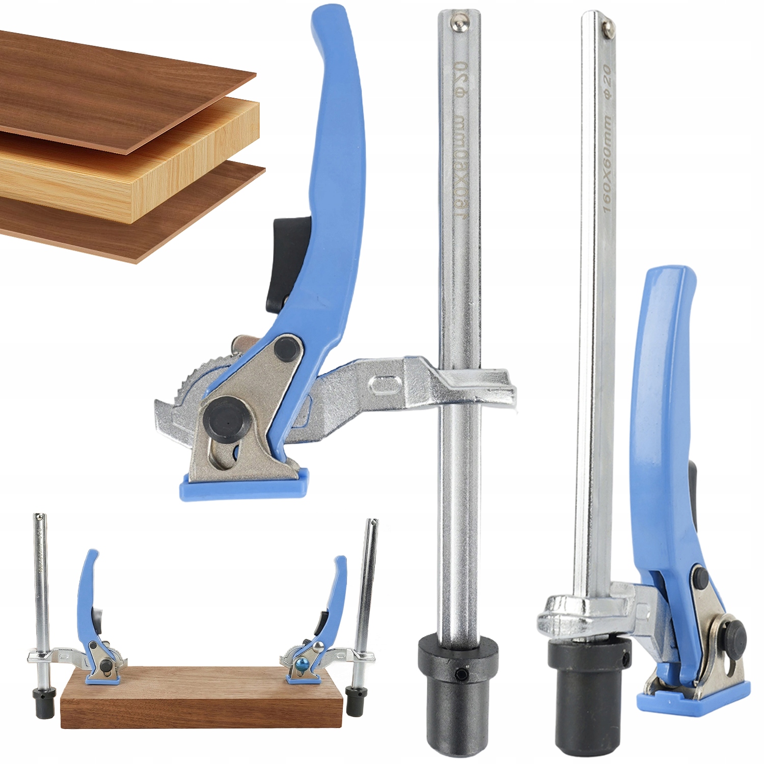 Truhlářská Svěrka Pro Vodicí Lišty, Univerzální, 160 MM, Dřevo, Plast, Kov