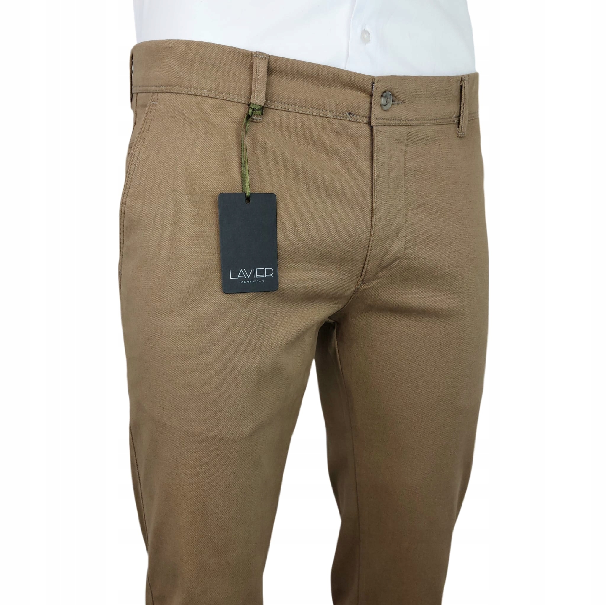 Pánské kalhoty Lavier Camel Bavlna elegantní Chinosy Casual, velikost 35