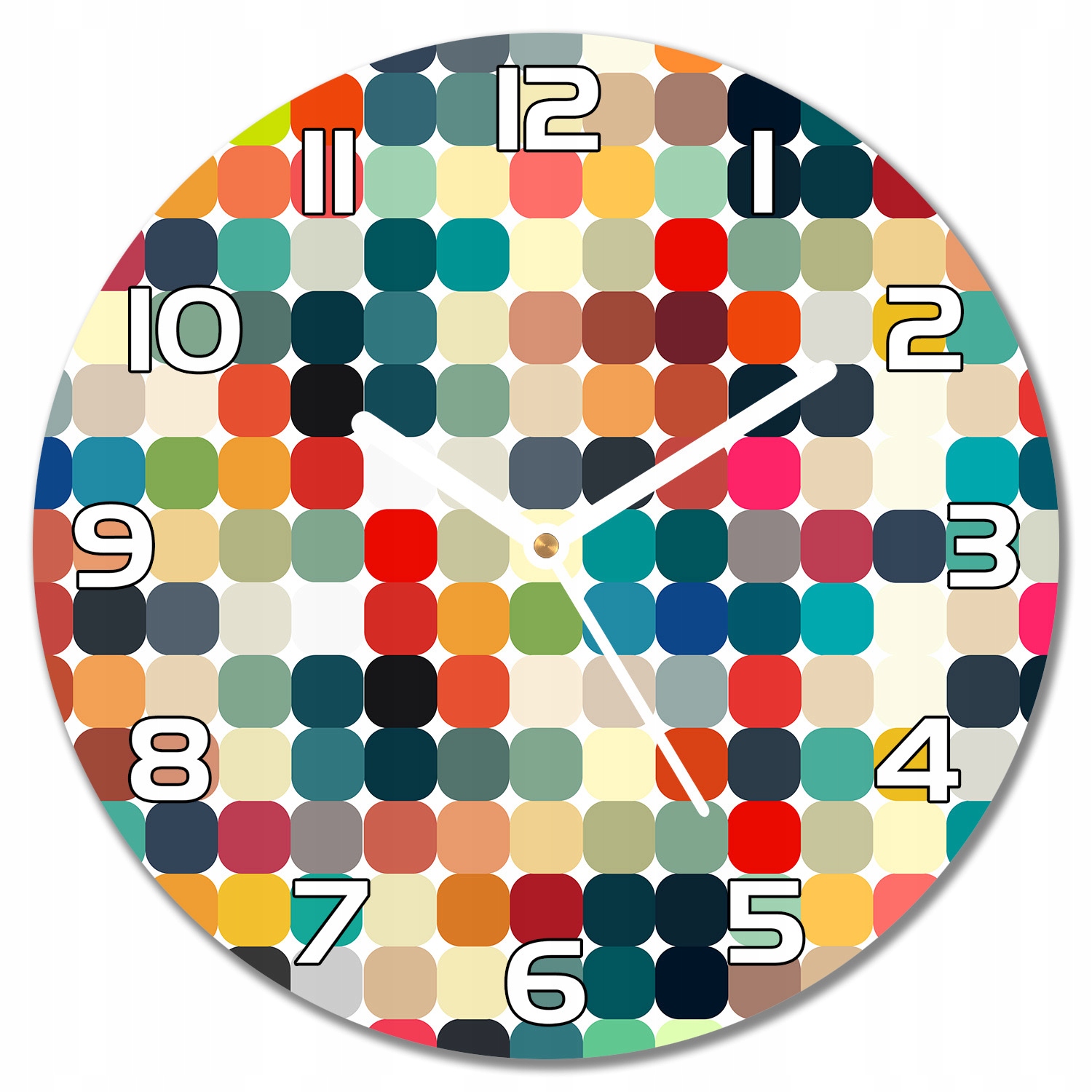 

Szklany zegar Geometryczny wzór retro f30 cm