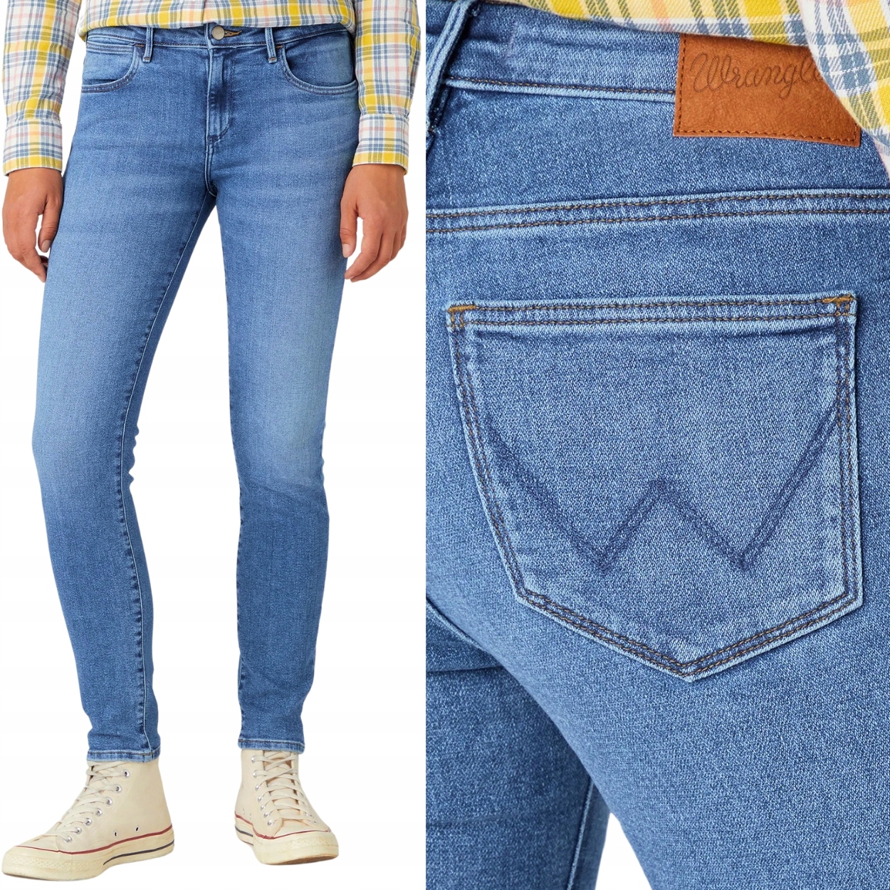 Wrangler Skinny Dazed Dámské Džínové Kalhoty Úzké Nohavice Modré Džíny W28 L32