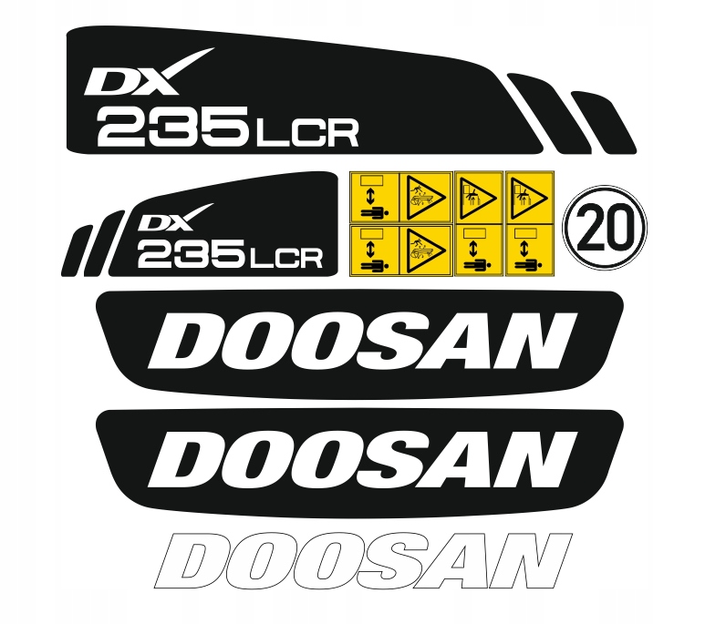 Samolepky s nálepkou Doosan 235 Lcr