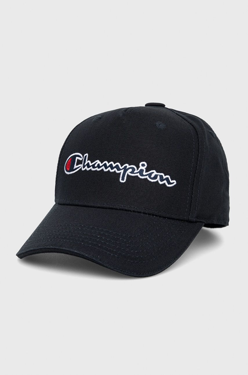 Champion bavlnená čiapka 805550 farba čierna s aplikáciou 805550-BS538 805