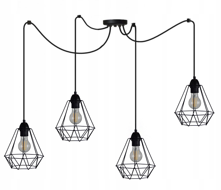 Żyrandol Lampa Wisząca Sufitowa Plafon Led E27 Loft Pająk Druciak Salon