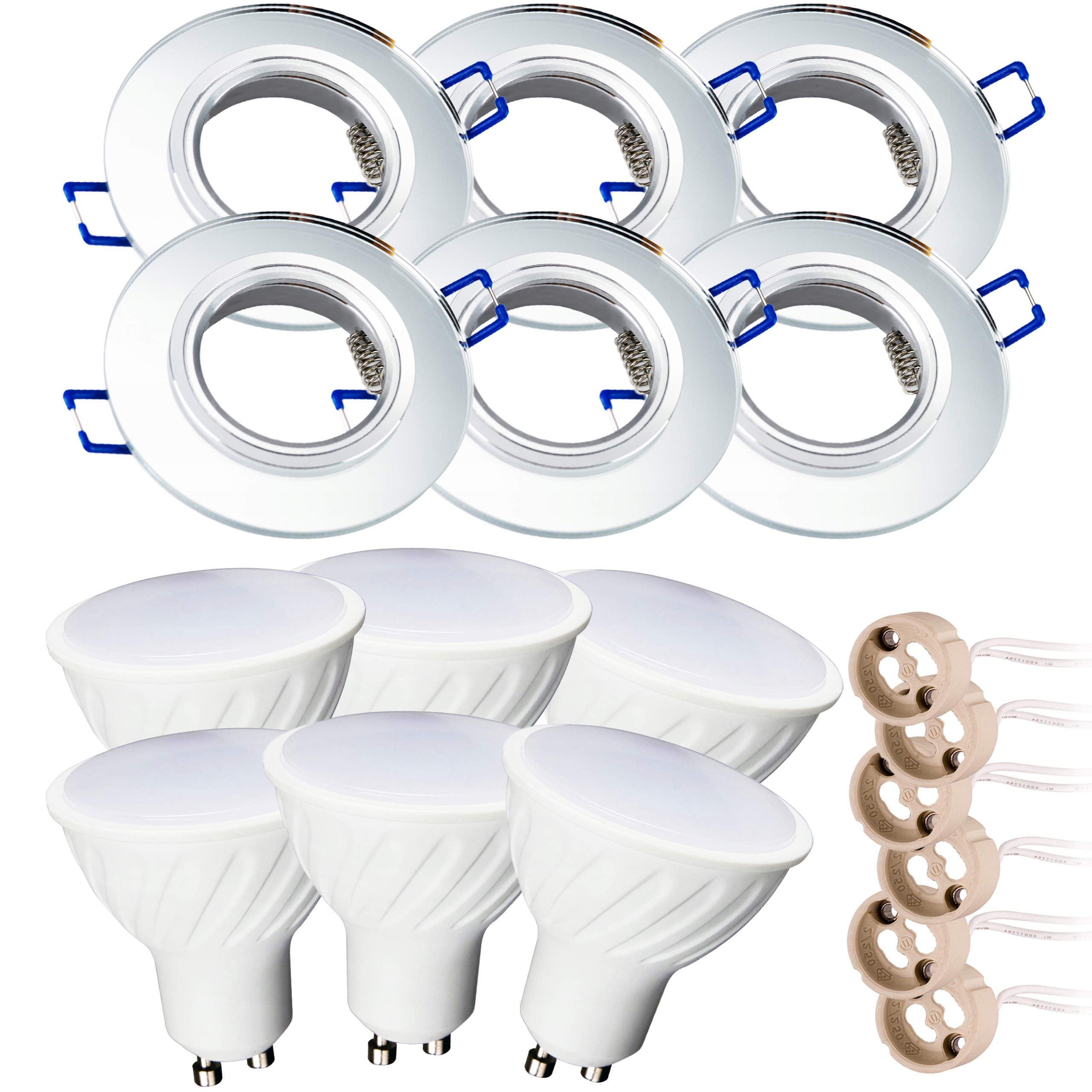 

6x oprawa halogenowa Szklana okrągła Led GU10