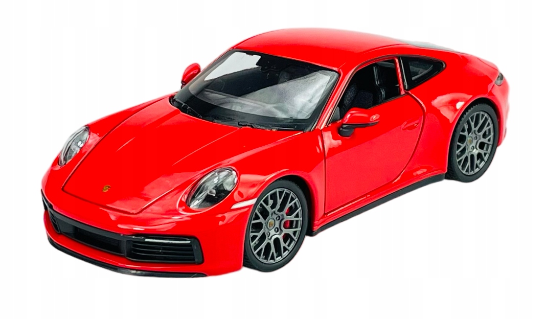 Welly Porsche 911 (992) Carrera 4S Červená 1:24 Nový Kovový Model 24099