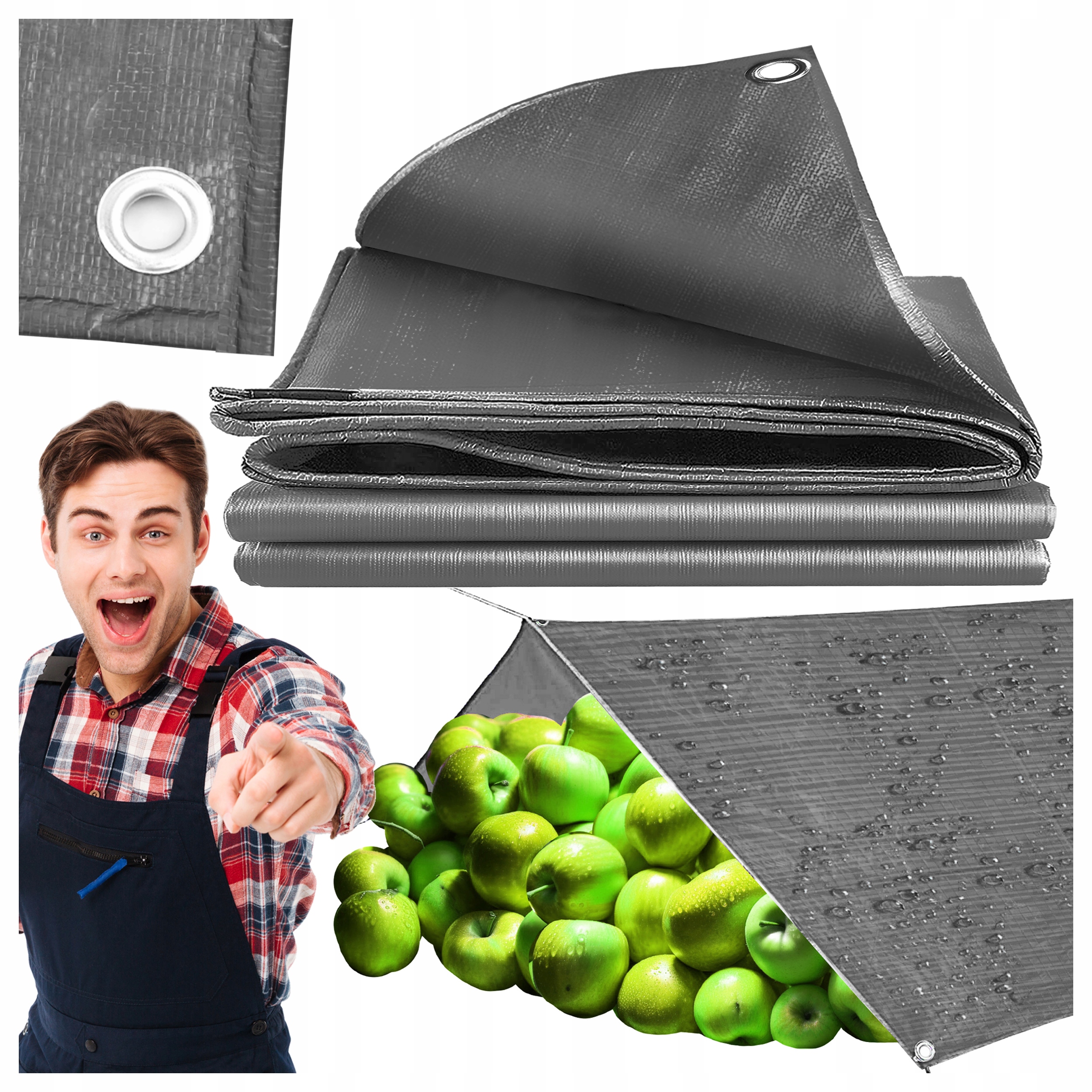 Plandeka Do Przyczepki Na Taras Na Samochó Gruba Wodoodporna 120gr/m2 6x10m