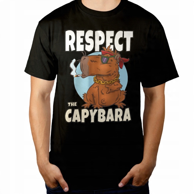 

Respect Capybara Kapibara Koszulka Czarna