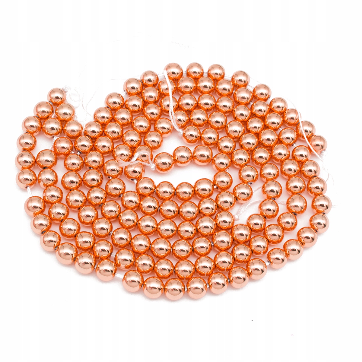 Korálky Hematit Syntet. Nemagnetické, třída Aaa, 8 mm, 50 Ks/38 Cm, 3 šňůrky