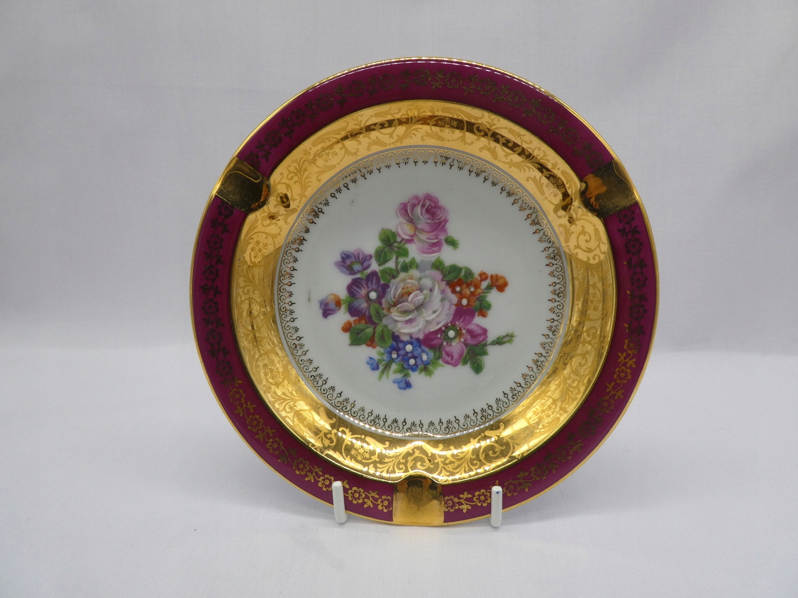 PIĘKNIE ZDOBIONA PORCELANOWA POPIELNICZKA LIMOGES FRANCJA 1-4198