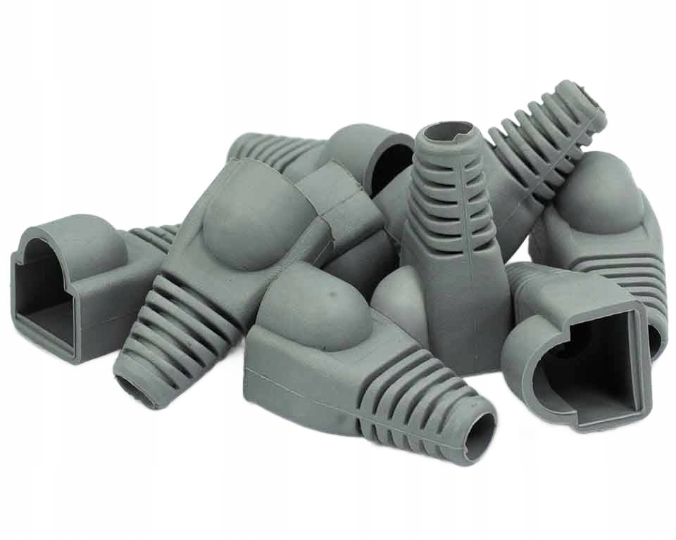 Osłona wtyczki w kolorze szarym RJ45 10 szt.