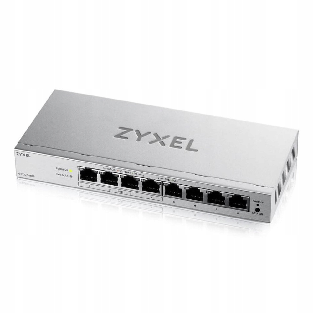 Switch Zyxel GS1200-8HPV2-EU0101F 60W Managed