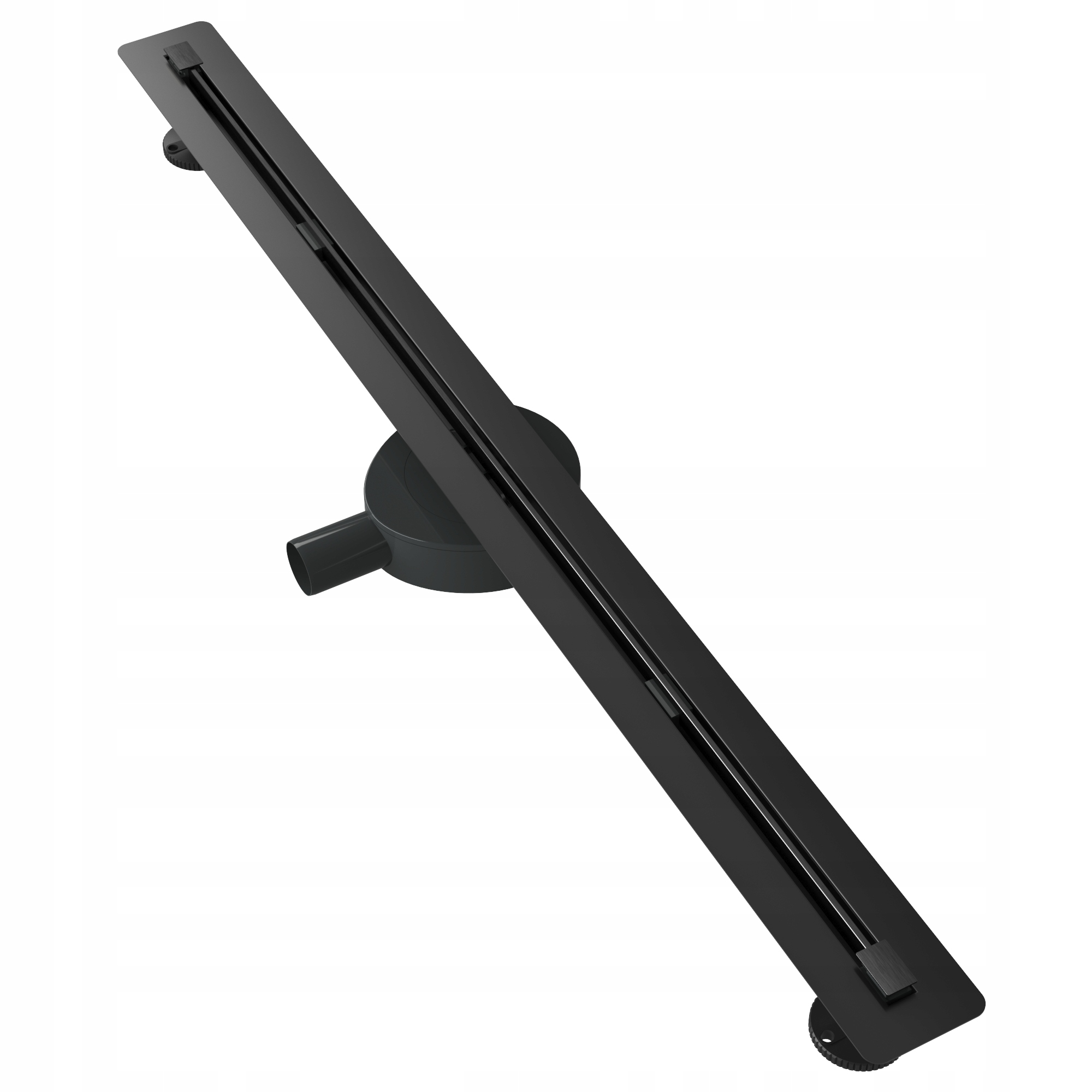 Lineární Odtok Pod Dlažbu Černý 100 cm Ocel Sifon Sprchová Vanička Luno