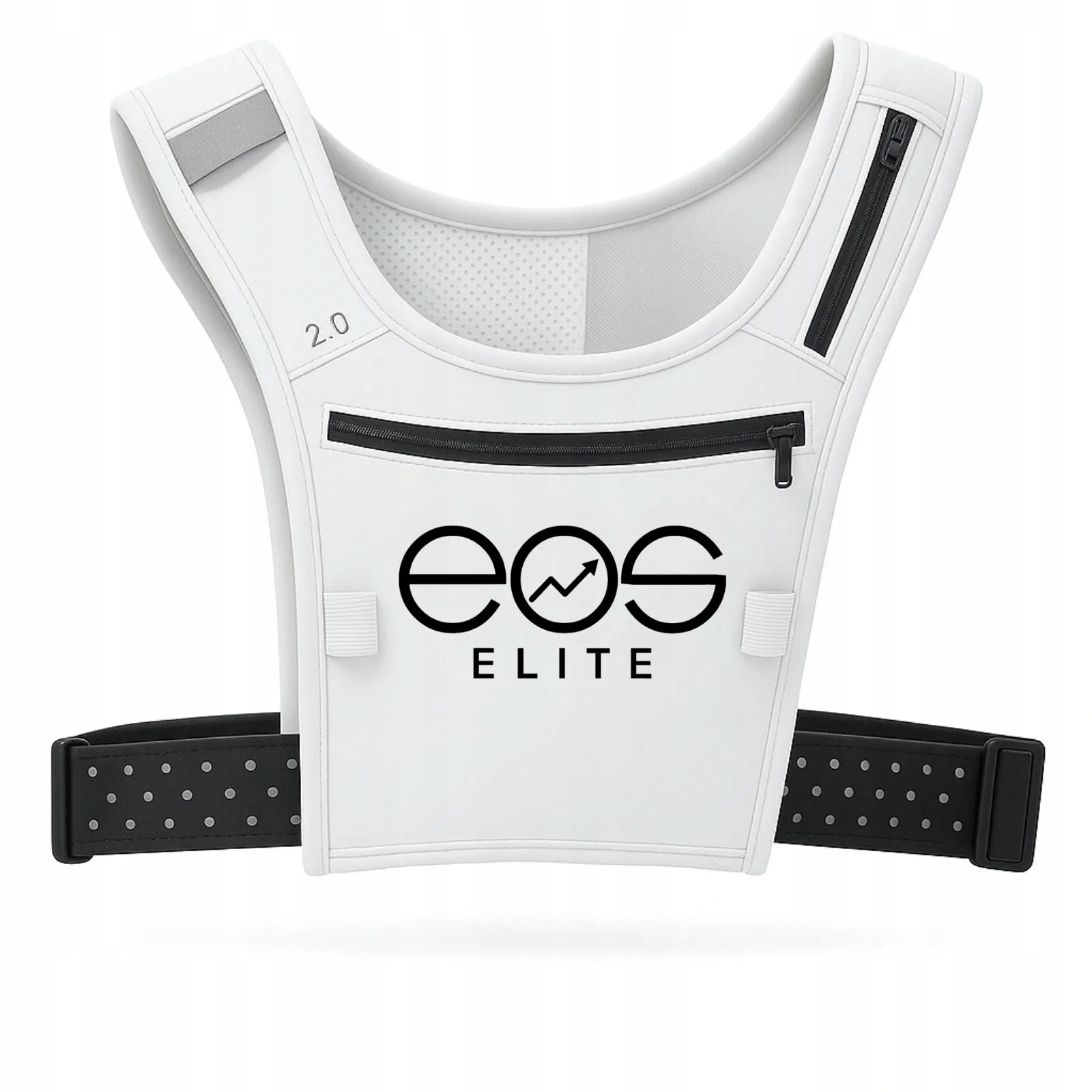 Lehká Běžecká Vesta S Reflexními Prvky A Kapsou Na Láhev, Bílá