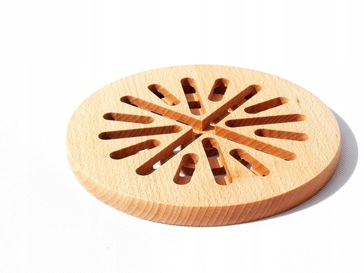 DREWNIANA PODSTAWKA podkładka na garnek OKRĄGŁA