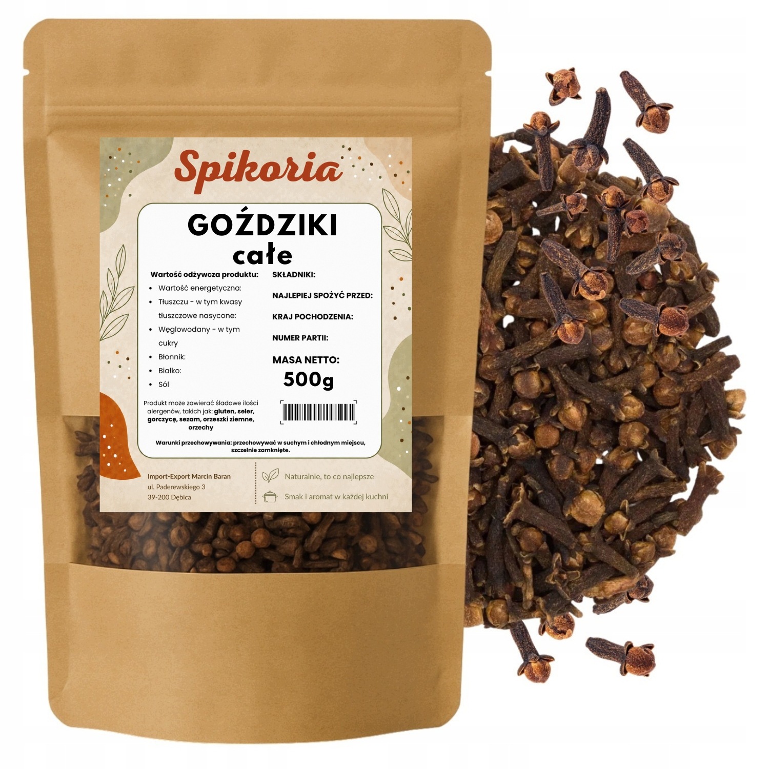 Goździki Całe 3x500g Suszone Przyprawa Do Grzańca Piernika i Kompotu