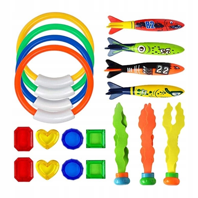 ZABAWKI DO BASENU WODY NURKOWANIA PŁYWANIA 19SZT