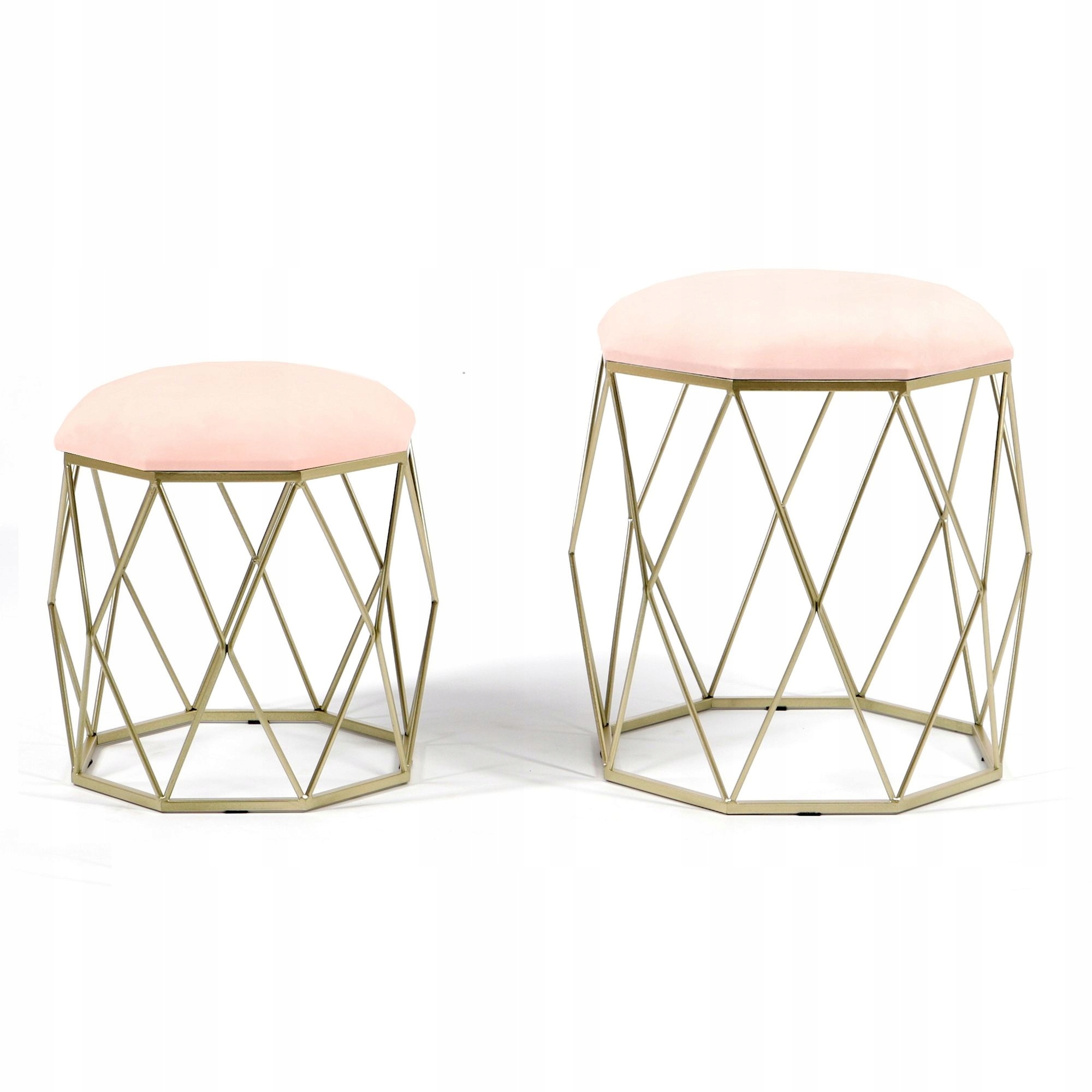 Pufa Welurowa Złota Różowa Welur 37 + 45cm 2w1 Marka Messa Home