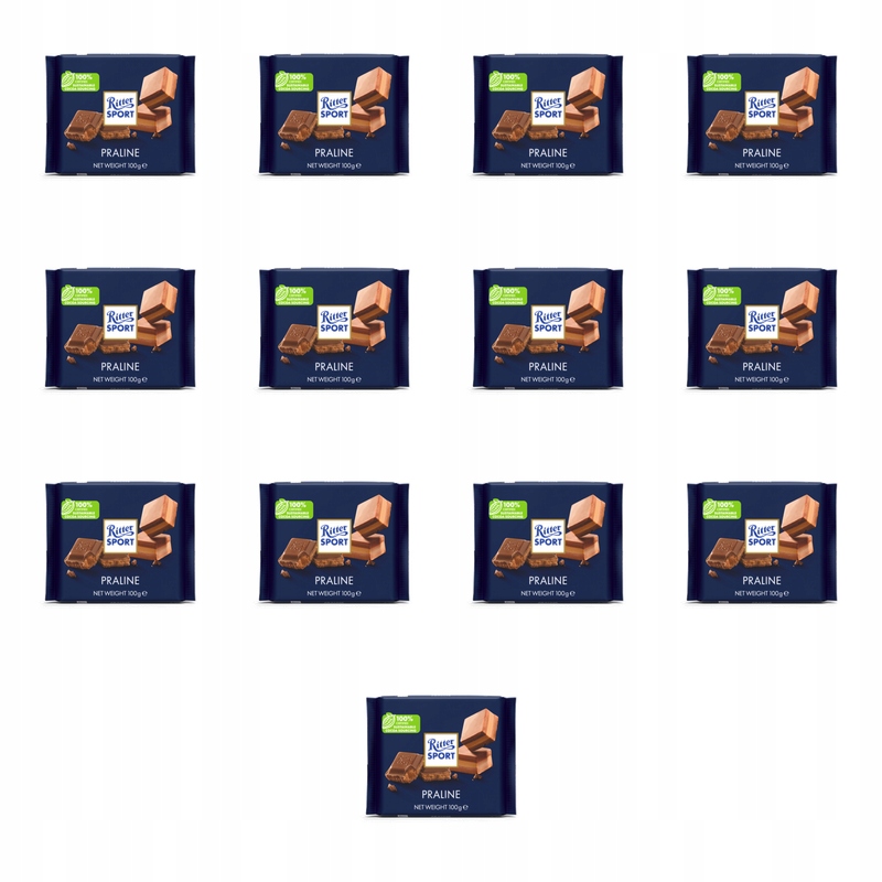 Ritter Sport czekolada mleczna z nadzieniem nugatowym 100g X13