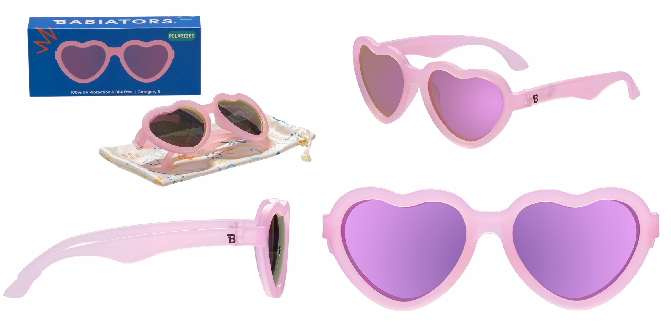 Okulary przeciwsłoneczne dla dzieci 0-2 Polaryzacja Babiators Frosted Pink