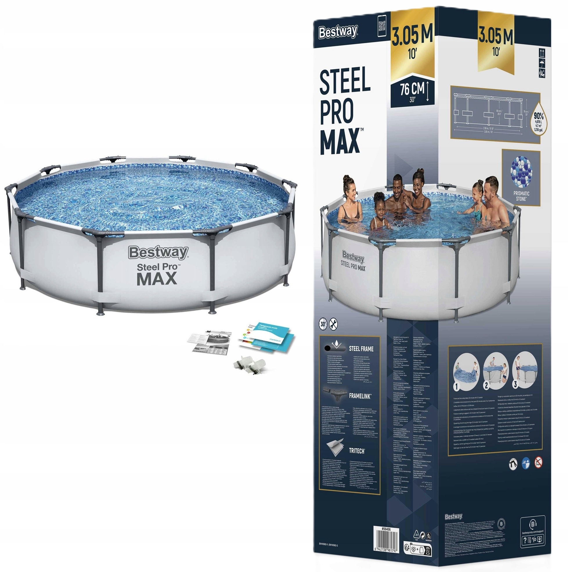 Basen Stelażowy Ogrodowy 305x76cm Bestway 56406