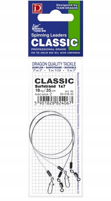 Przypon Surfstrand Classic 1x7 18kg Dragon 25cm