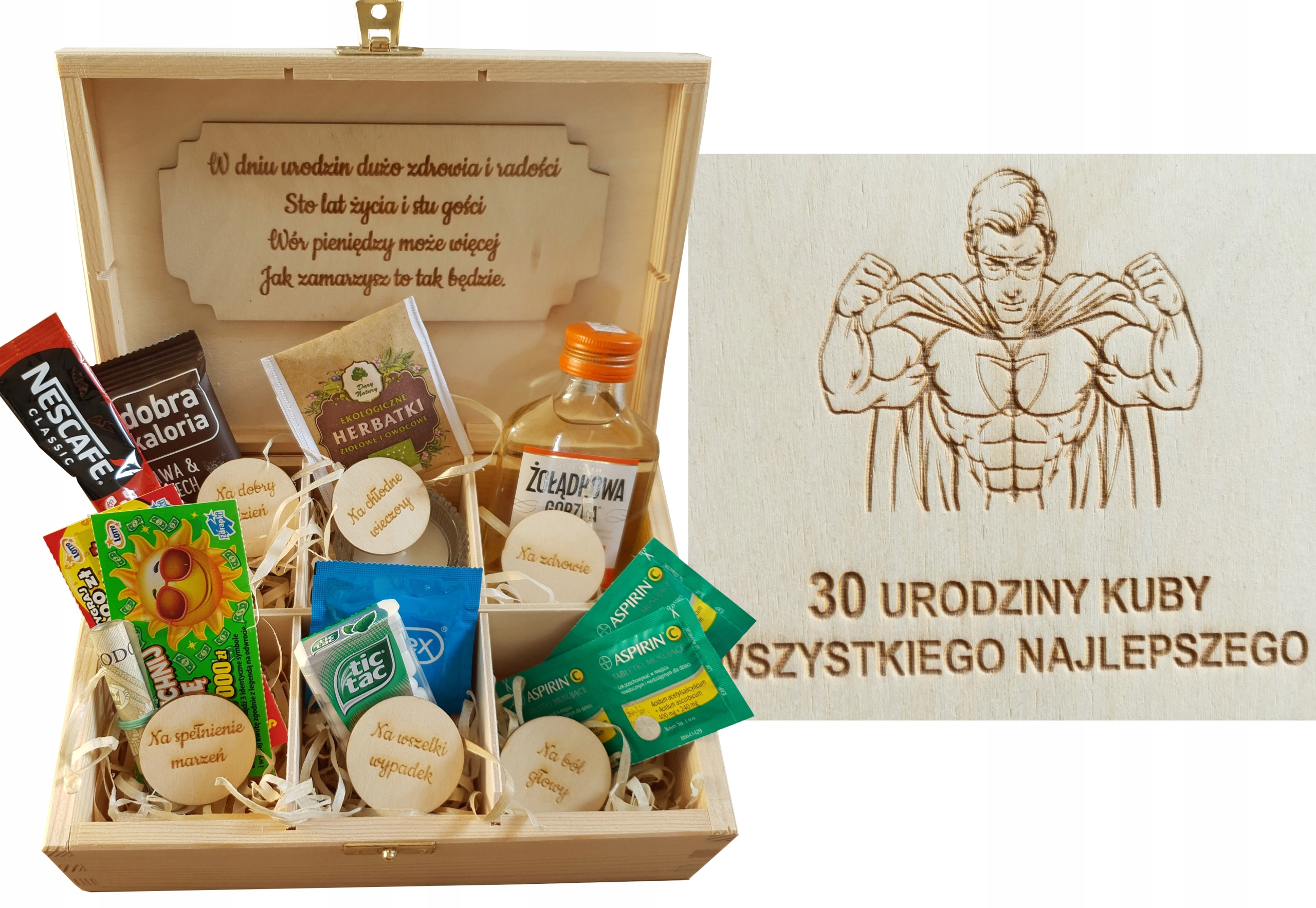 

Pudełko Urodziny Niezbędnik na 18 30 40 50