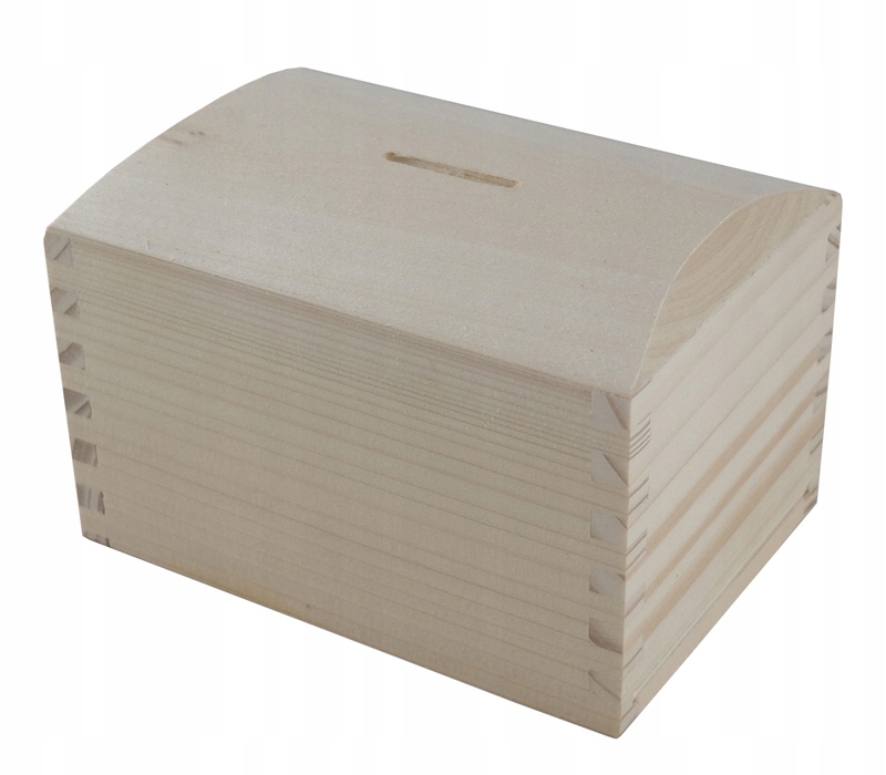 

Pudełko drewniane Skrzynka pojemnik Skarbonka Eko